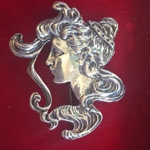 Exquisite sterling lady broach